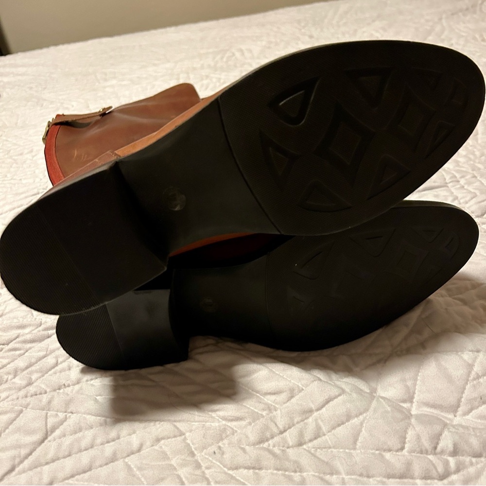 Steve Madden Journal Leather Brown Riding Boots - Picture 2 of 6